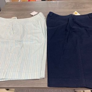 Two pair Talbots shorts. New with tags. Size 14